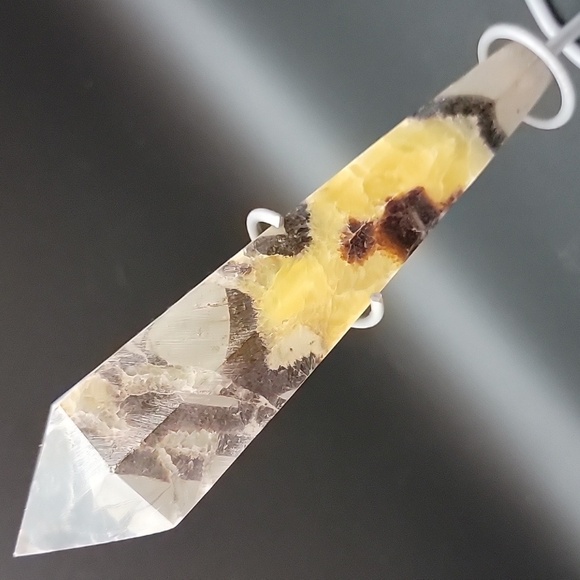 Elegant Septarian Stone Natural Crystal Obelisk with Stand UV Reactive Gemstone - Picture 3 of 13